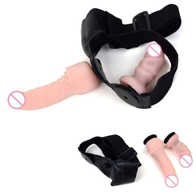 Cute Realistic Soft Silicone Strap-On Dual Dildo