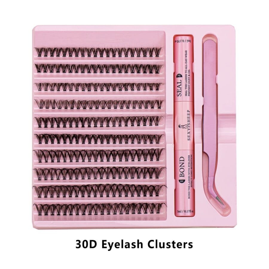 Full Volume Cluster Eyelash Extensions 9-16MM – Natural Look, Mink False Eyelashes with Adhesive and DIY Tweezer - Image 2