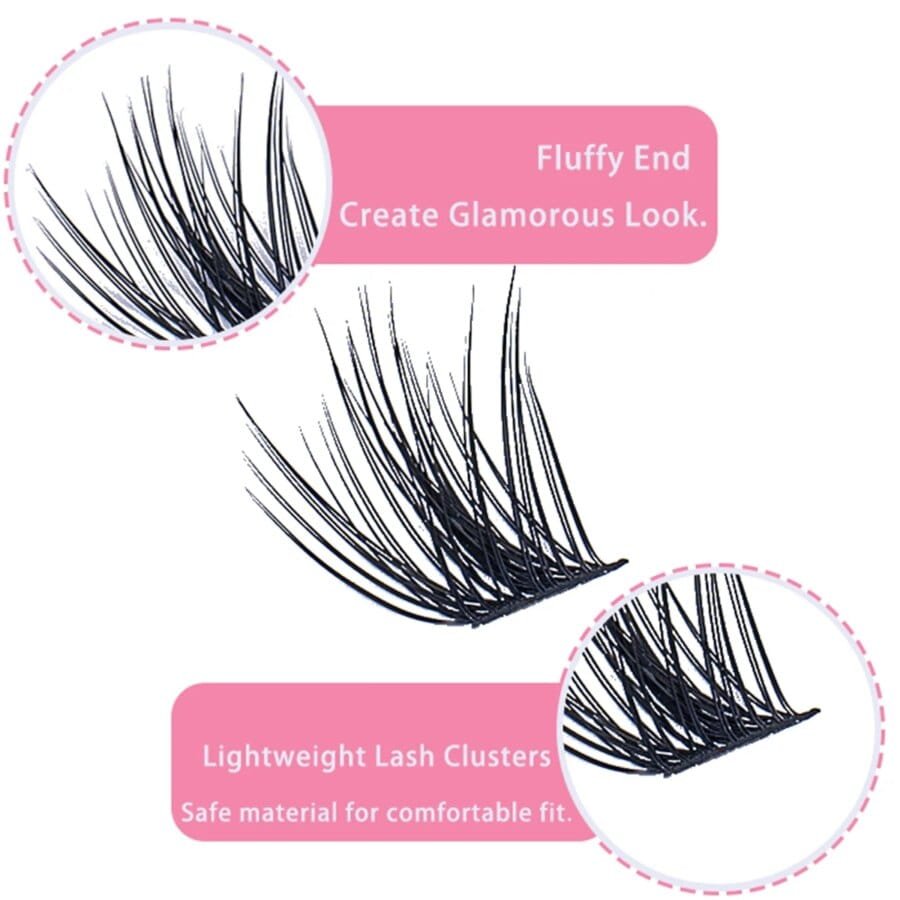 Full Volume Cluster Eyelash Extensions 9-16MM – Natural Look, Mink False Eyelashes with Adhesive and DIY Tweezer - Image 6