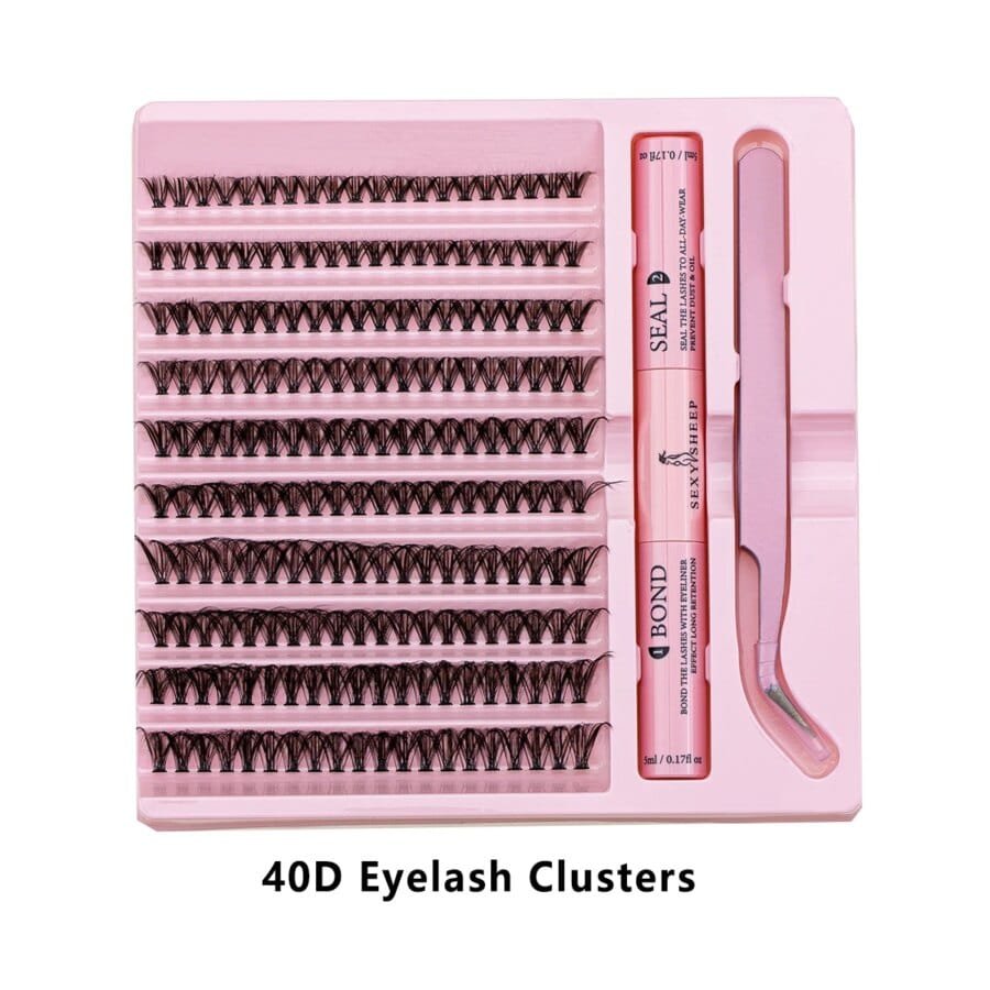 Full Volume Cluster Eyelash Extensions 9-16MM – Natural Look, Mink False Eyelashes with Adhesive and DIY Tweezer - Image 3