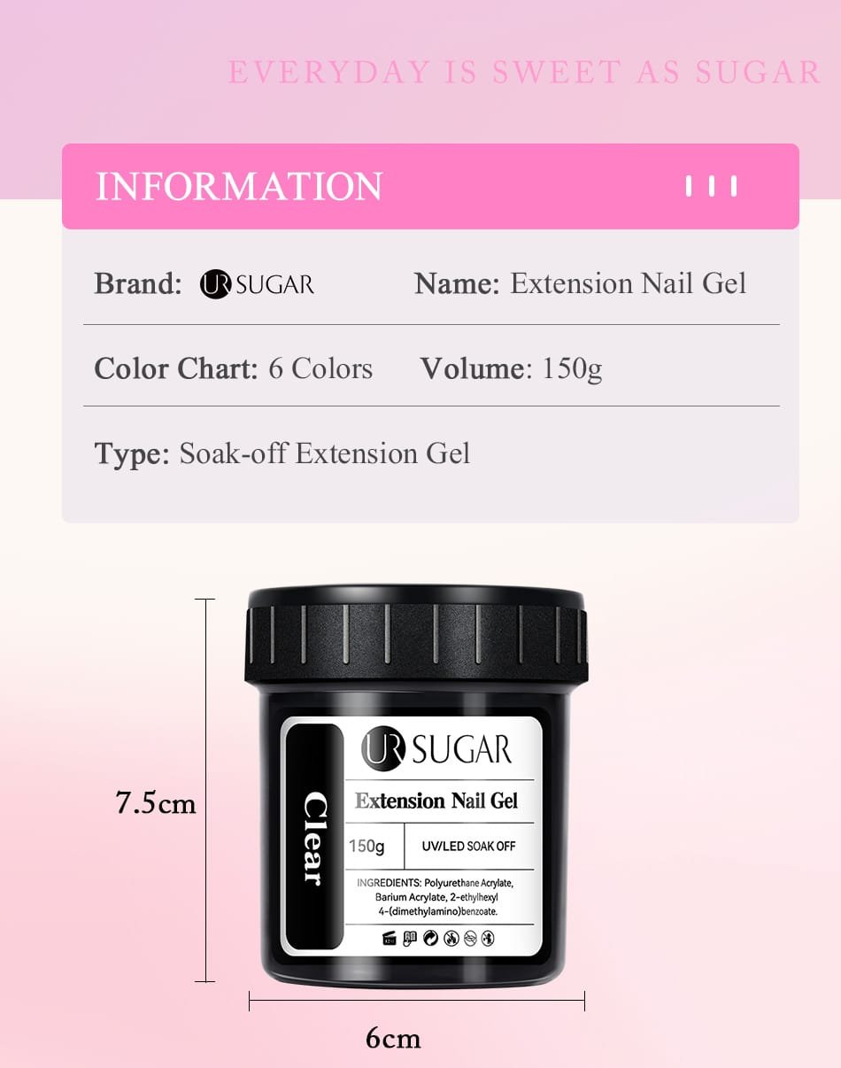 UR SUGAR 150g Quick Extension Gel Pink Jelly Milky White Camouflage Finger French Hard Gel UV LED Gel Nail Art Design Manicure