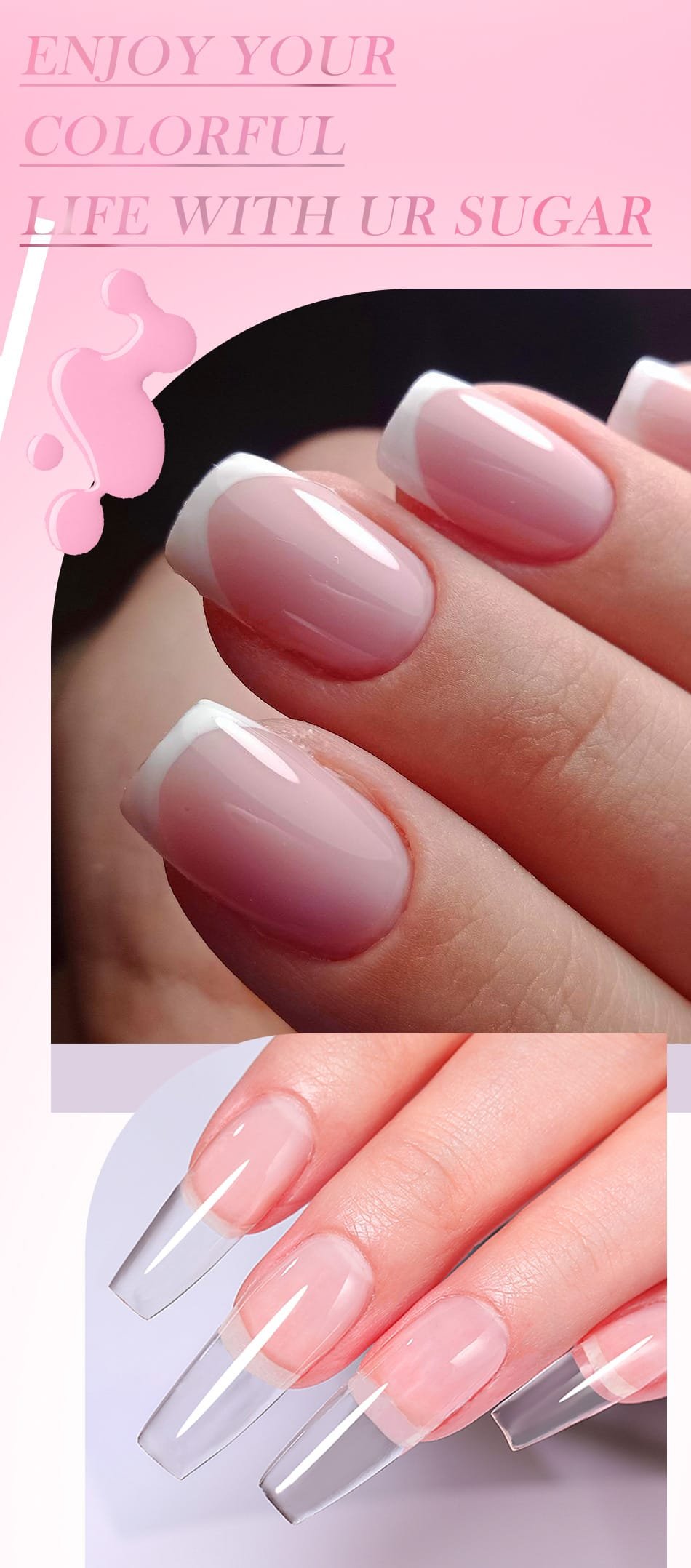 UR SUGAR 150g Quick Extension Gel Pink Jelly Milky White Camouflage Finger French Hard Gel UV LED Gel Nail Art Design Manicure