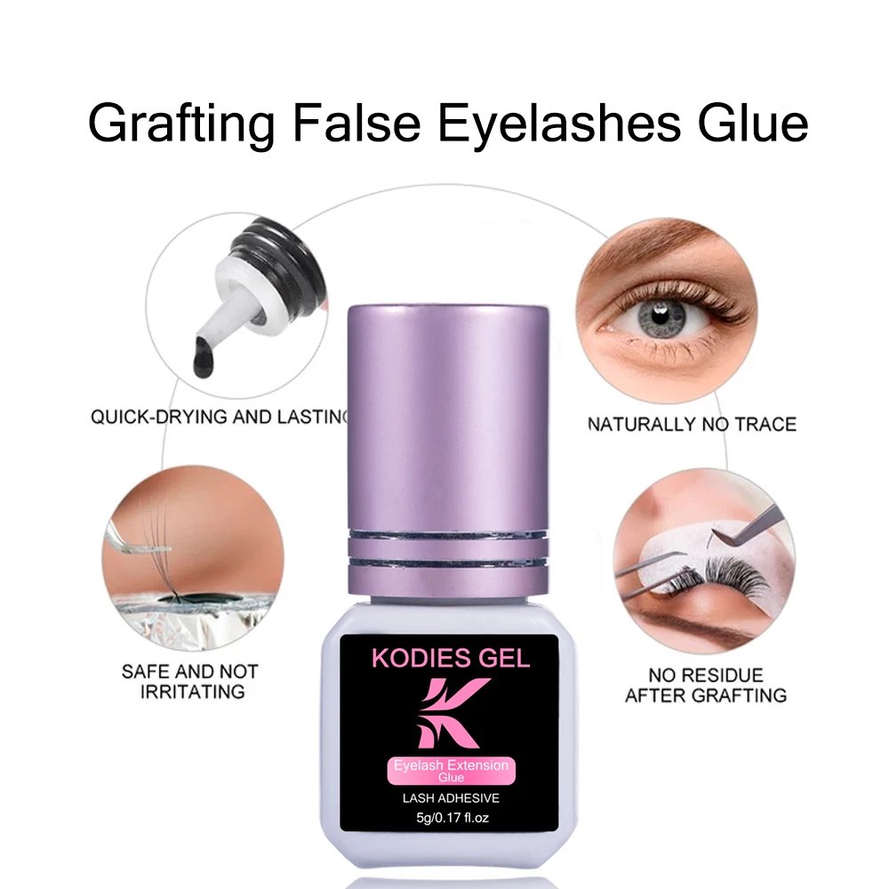 KODIES GEL Extra Strong Eyelash Glue Extension Supplies 5g 0.5 Second Dry Lash Glue for False Eyelash Waterproof Adhesive Lift KODIES GEL Extra Strong Eyelash Glue Extension Supplies 5g 0.5 Second Dry Lash Glue for False Eyelash Waterproof Adhesive Lift