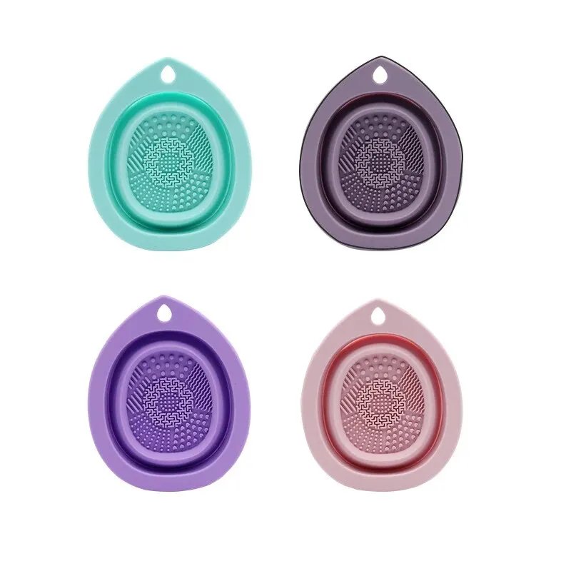 Silicone Makeup Brush Cleaner Folding Powder Puff Cleaning Bowl Eyeshadow Brushes Washing Soft Mat Beauty Tools Scrubber Box Silicone Makeup Brush Cleaner Folding Powder Puff Cleaning Bowl Eyeshadow Brushes Washing Soft Mat Beauty Tools Scrubber Box