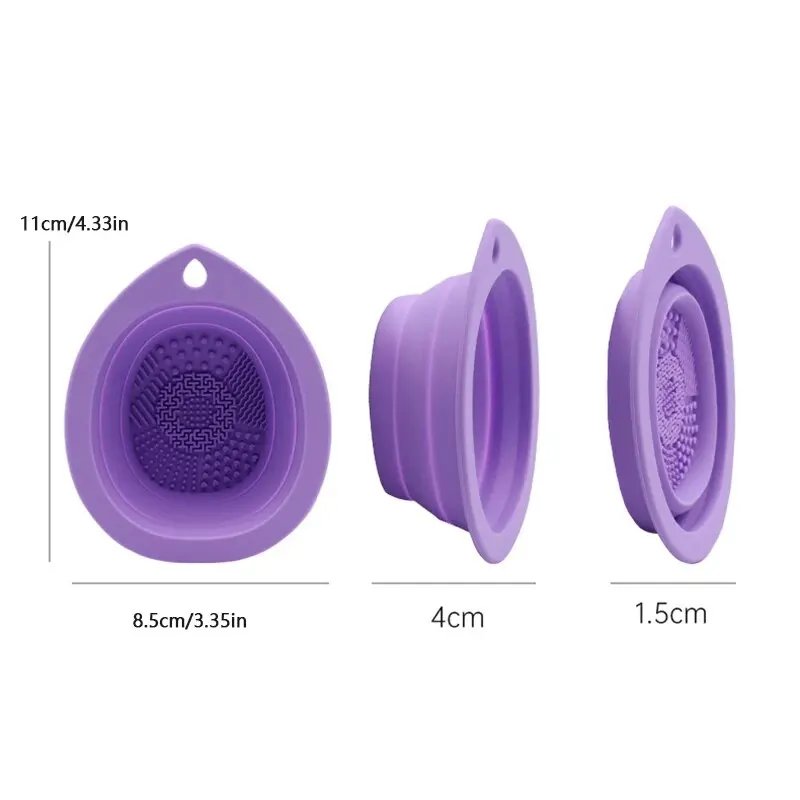 Silicone Makeup Brush Cleaner Folding Powder Puff Cleaning Bowl Eyeshadow Brushes Washing Soft Mat Beauty Tools Scrubber Box Silicone Makeup Brush Cleaner Folding Powder Puff Cleaning Bowl Eyeshadow Brushes Washing Soft Mat Beauty Tools Scrubber Box