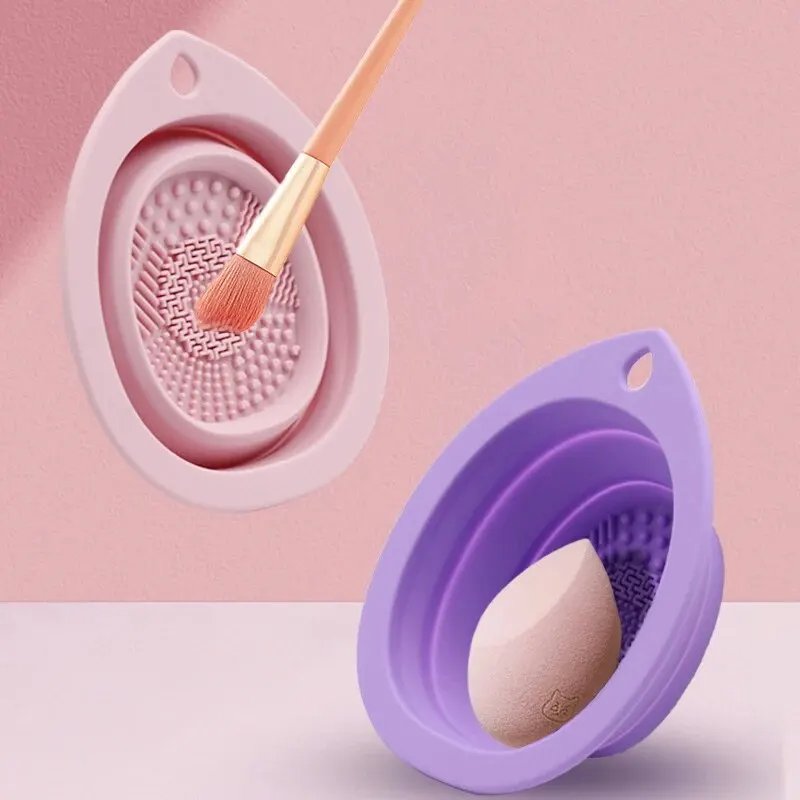 Silicone Makeup Brush Cleaner Folding Powder Puff Cleaning Bowl Eyeshadow Brushes Washing Soft Mat Beauty Tools Scrubber Box Silicone Makeup Brush Cleaner Folding Powder Puff Cleaning Bowl Eyeshadow Brushes Washing Soft Mat Beauty Tools Scrubber Box