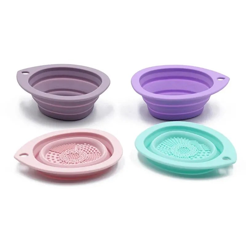 Silicone Makeup Brush Cleaner Folding Powder Puff Cleaning Bowl Eyeshadow Brushes Washing Soft Mat Beauty Tools Scrubber Box Silicone Makeup Brush Cleaner Folding Powder Puff Cleaning Bowl Eyeshadow Brushes Washing Soft Mat Beauty Tools Scrubber Box