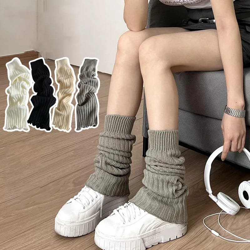 Calentadores de piernas de Lolita japonesa dulce de 57 cm, calentadores de tobillo para mujeres y niñas, calcetines largos góticos Y2K, calcetines finos de punto para cosplay