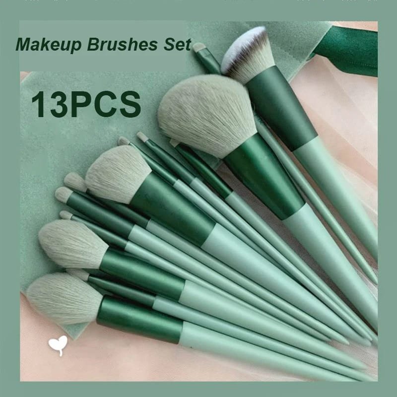 Juego de 13 brochas de maquillaje para mujer, para sombras de ojos, base, brochas cosméticas, sombras de ojos, rubor, herramientas de maquillaje suaves, bolsa Juego de 13 brochas de maquillaje para mujer, para sombras de ojos, base, brochas cosméticas, sombras de ojos, rubor, herramientas de maquillaje suaves, bolsa