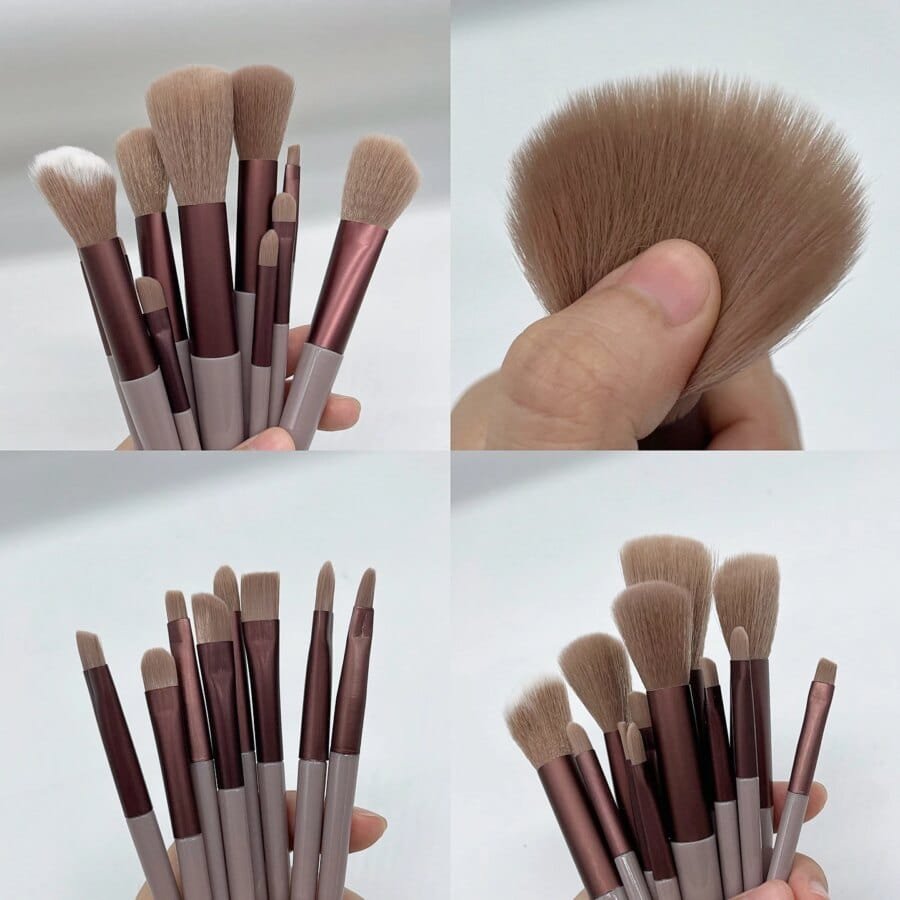 13 Piece Makeup Brush Set - Soft Eyeshadow, Foundation and Blush Brushes with Case - Image 5