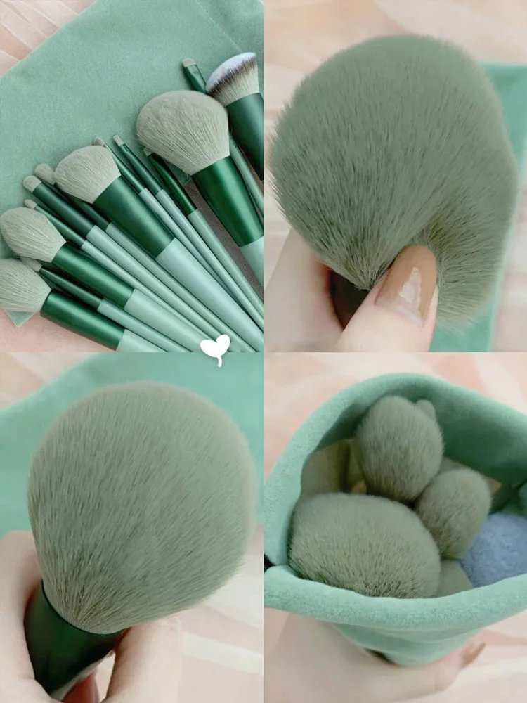 Juego de 13 brochas de maquillaje para mujer, para sombras de ojos, base, brochas cosméticas, sombras de ojos, rubor, herramientas de maquillaje suaves, bolsa Juego de 13 brochas de maquillaje para mujer, para sombras de ojos, base, brochas cosméticas, sombras de ojos, rubor, herramientas de maquillaje suaves, bolsa
