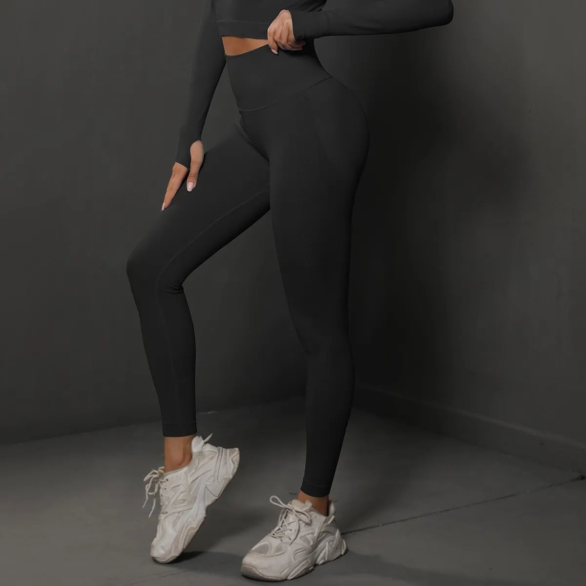 Leggings de yoga de cintura alta para mujer, leggings deportivos sin costuras con efecto push up, pantalones de yoga para correr, levantamiento de cadera, leggings de gimnasio altamente elásticos