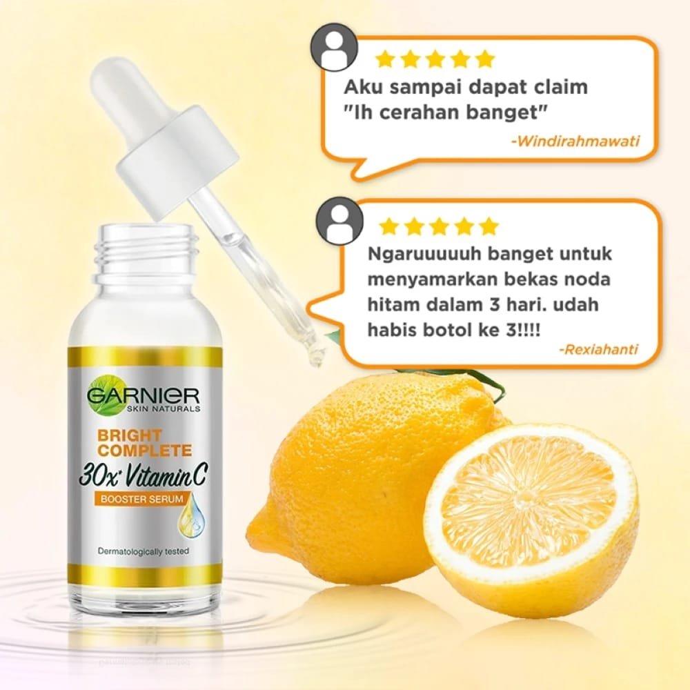 Suero potenciador de niacinamida y vitamina C Bright Complete 30x de Garnier, esencia blanqueadora para el tono de la piel, productos de belleza que atenúan las marcas del acné, 30 ml