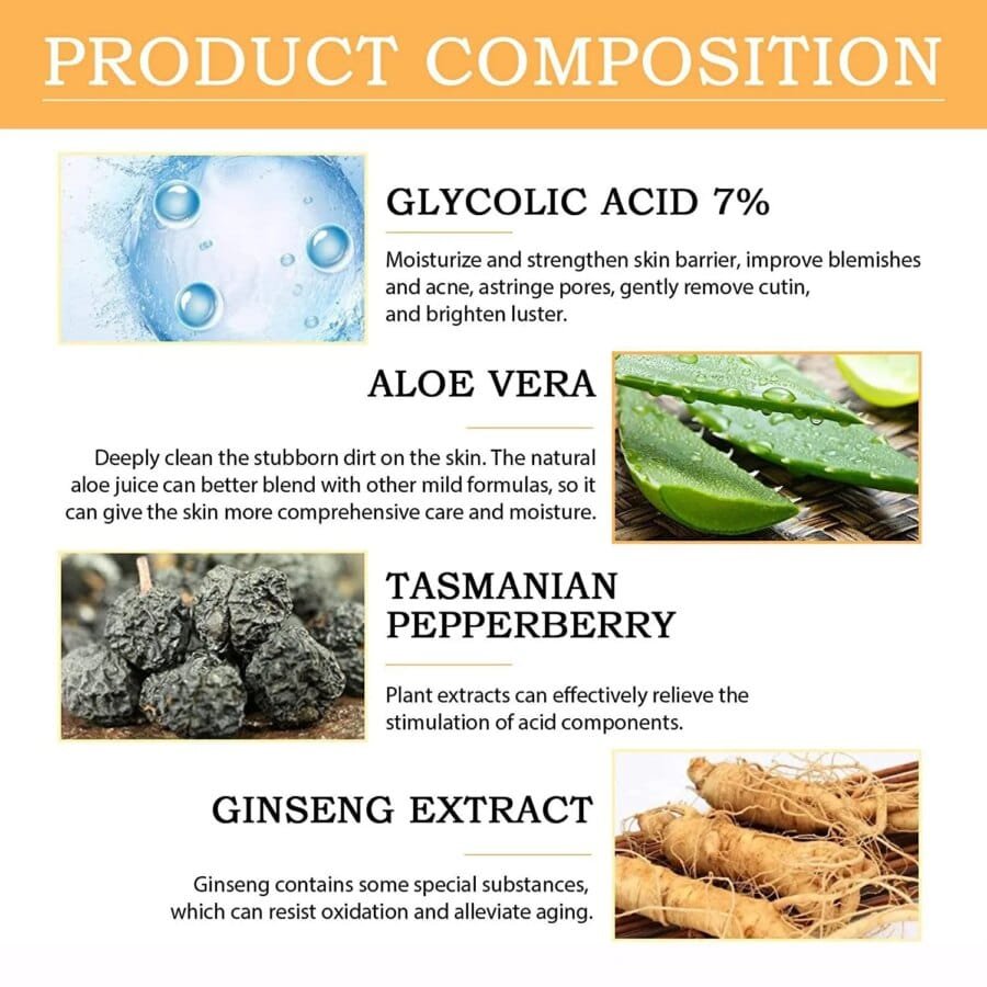 Tonic Solution with 7% Glycolic Acid - Facial Exfoliant for Acne and Hydration, 100ml - Image 3