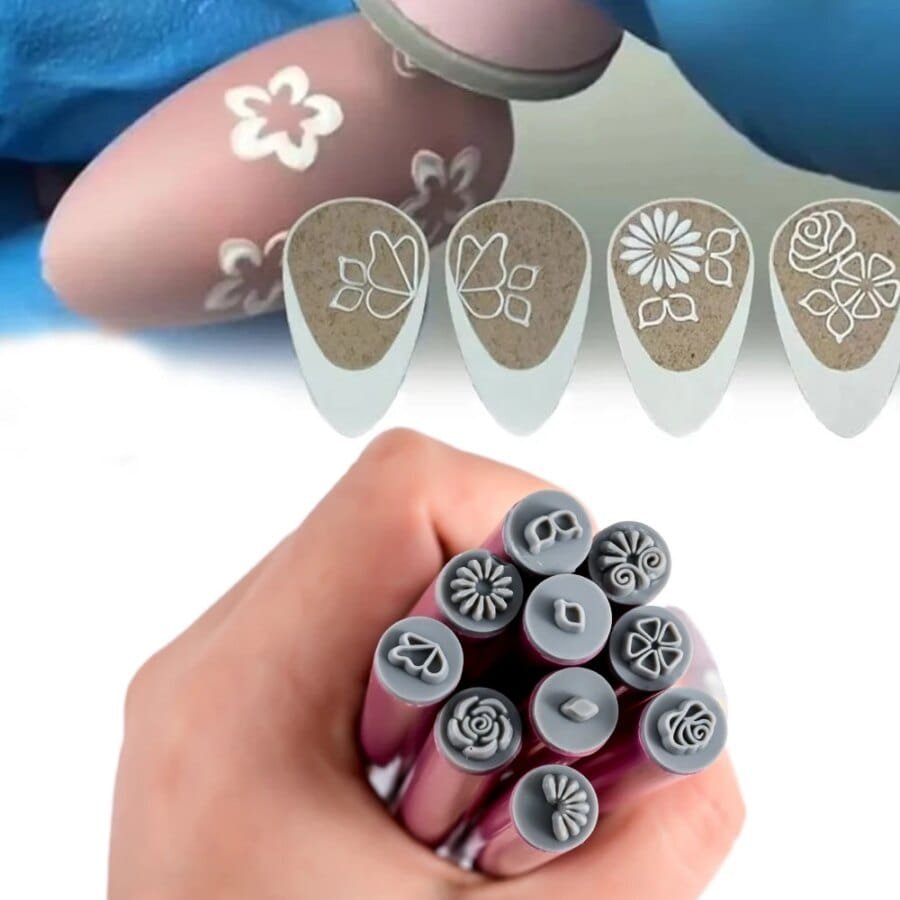 4/6/10 Pcs Nail Stamping Feathers Set - Floral, Butterfly, and DIY Decoration - Image 3