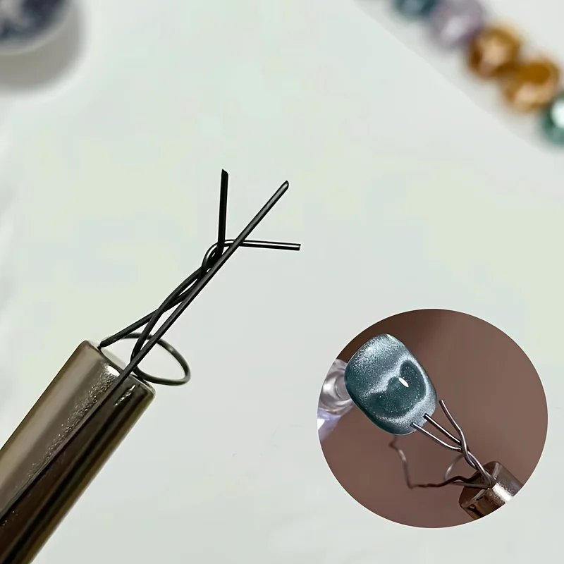 Juego de 6 imanes para uñas con forma de ojo de gato y alambre de hierro flexible para crear formas de corazón y lingotes en las uñas. Accesorios y herramientas para decoración de uñas. Juego de 6 imanes para uñas con forma de ojo de gato y alambre de hierro flexible para crear formas de corazón y lingotes en las uñas. Accesorios y herramientas para decoración de uñas.