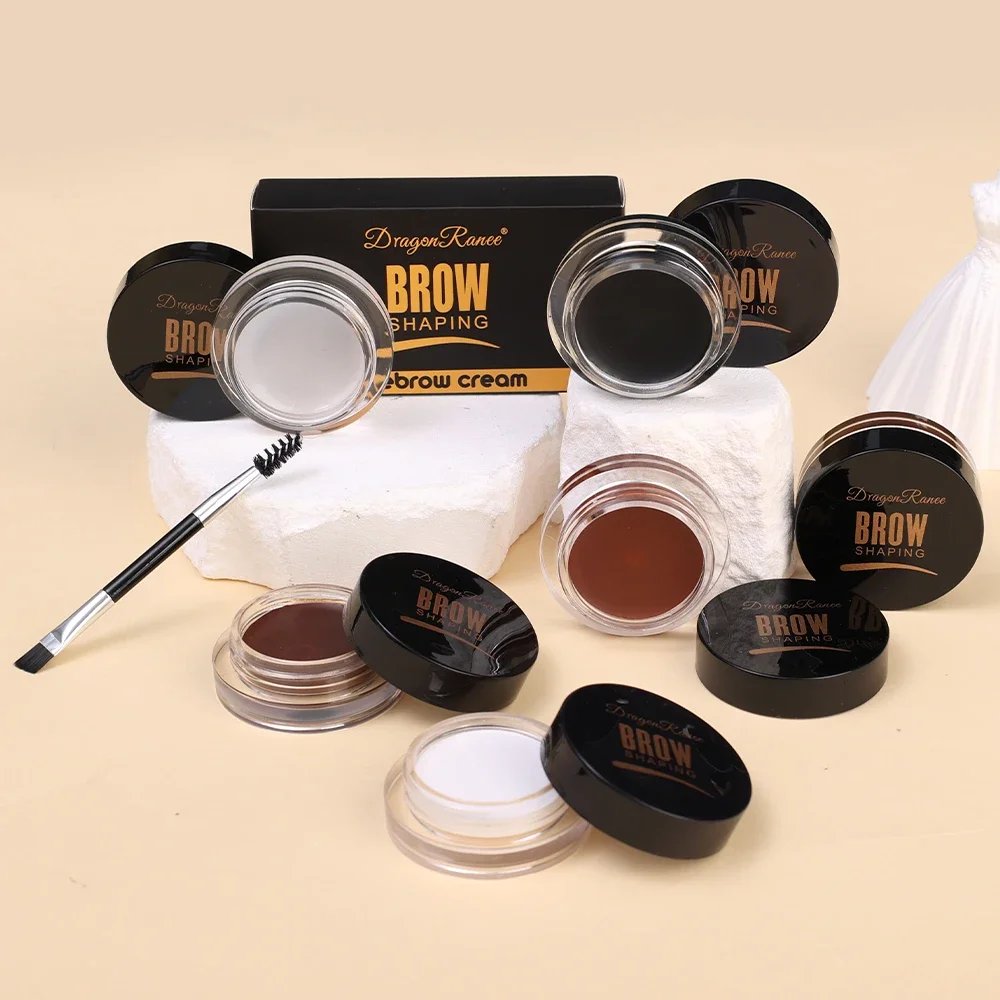 Crema para cejas con tinte natural 3D, color marrón mate y negro, potenciador de cejas, cera en gel, maquillaje de ojos duradero y resistente al agua, herramientas cosméticas.