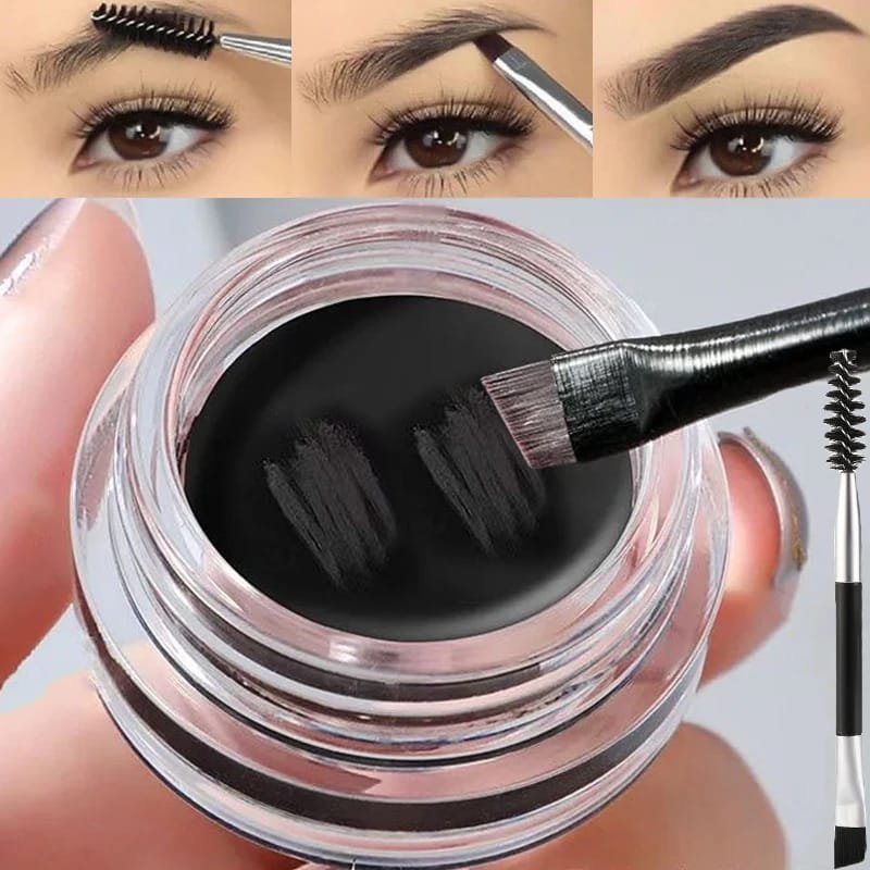 Crema para cejas con tinte natural 3D, color marrón mate y negro, potenciador de cejas, cera en gel, maquillaje de ojos duradero y resistente al agua, herramientas cosméticas.