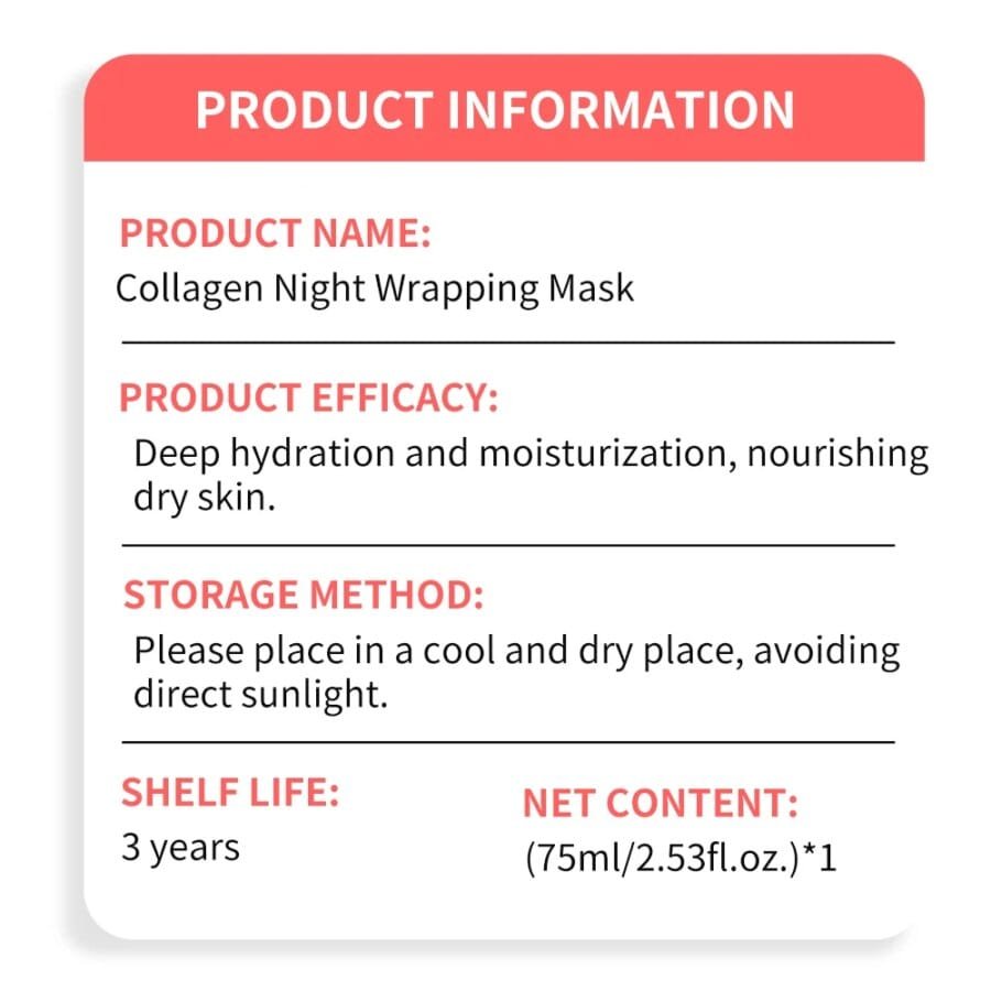 Collagen Night Mask - Deep Hydration with Gel Brush for All Skin Types - Image 6