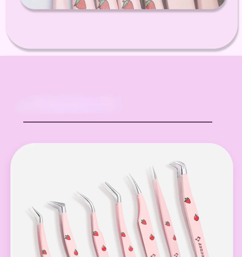 6 Types False Eyelash Tweezers Stainless Steel Anti-static Pincet Curved Strip 3D Lashes Extension Tweezer Makeup Tools 6 Types False Eyelash Tweezers Stainless Steel Anti-static Pincet Curved Strip 3D Lashes Extension Tweezer Makeup Tools