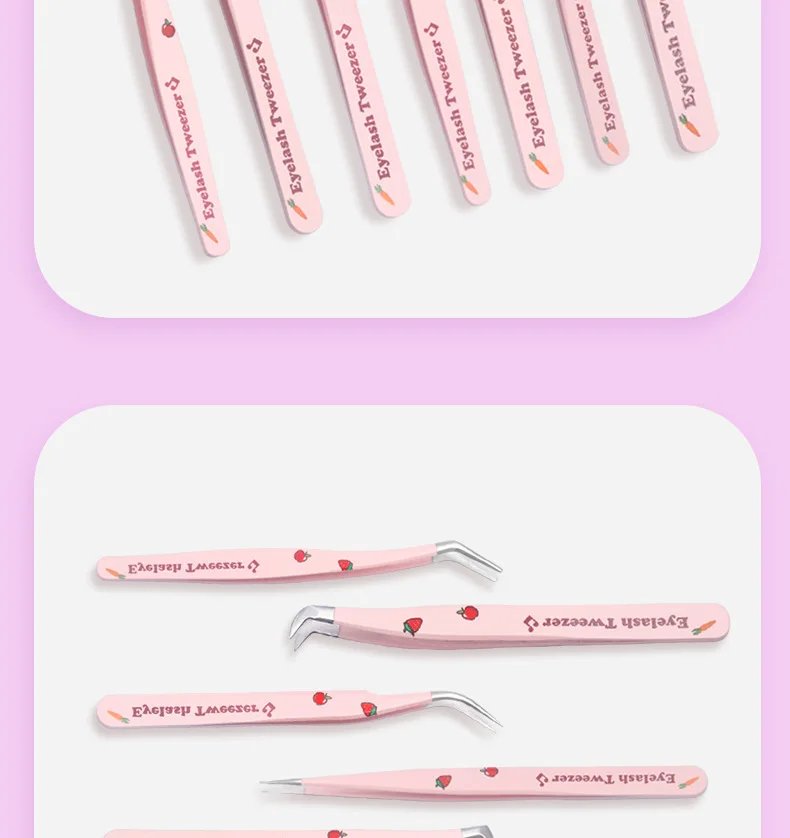6 Types False Eyelash Tweezers Stainless Steel Anti-static Pincet Curved Strip 3D Lashes Extension Tweezer Makeup Tools 6 Types False Eyelash Tweezers Stainless Steel Anti-static Pincet Curved Strip 3D Lashes Extension Tweezer Makeup Tools