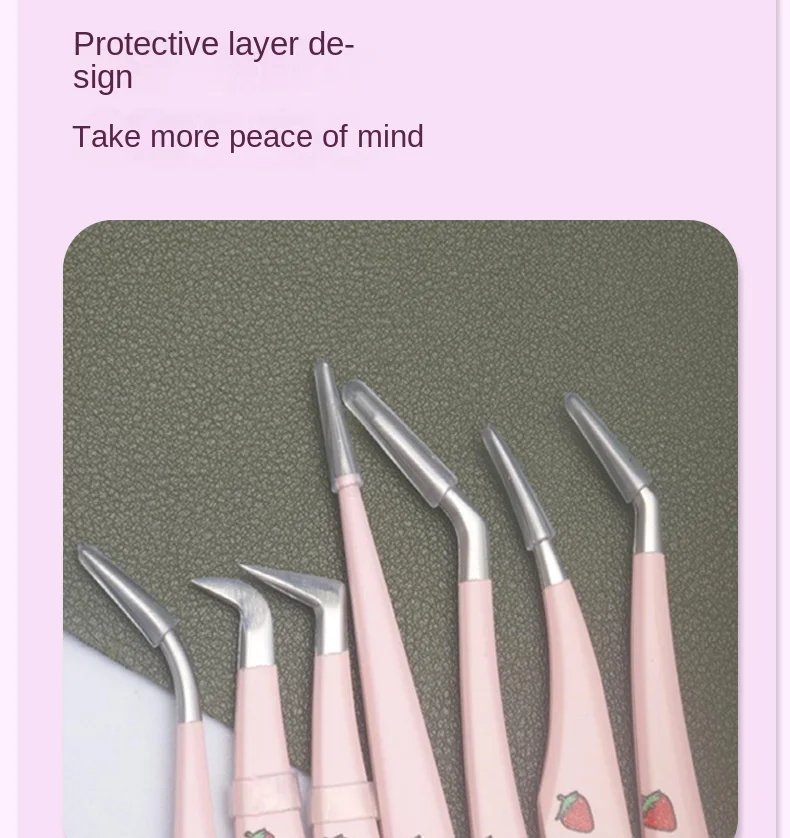6 Types False Eyelash Tweezers Stainless Steel Anti-static Pincet Curved Strip 3D Lashes Extension Tweezer Makeup Tools 6 Types False Eyelash Tweezers Stainless Steel Anti-static Pincet Curved Strip 3D Lashes Extension Tweezer Makeup Tools