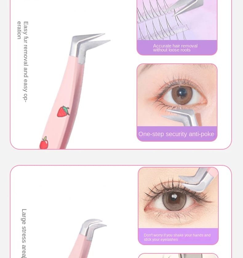 6 Types False Eyelash Tweezers Stainless Steel Anti-static Pincet Curved Strip 3D Lashes Extension Tweezer Makeup Tools 6 Types False Eyelash Tweezers Stainless Steel Anti-static Pincet Curved Strip 3D Lashes Extension Tweezer Makeup Tools