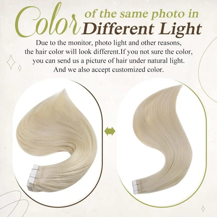Tape-In Straight Remy Human Hair Extensions – 100% Silky Blonde, Double-Sided Adhesive, Natural & Comfortable - Image 3