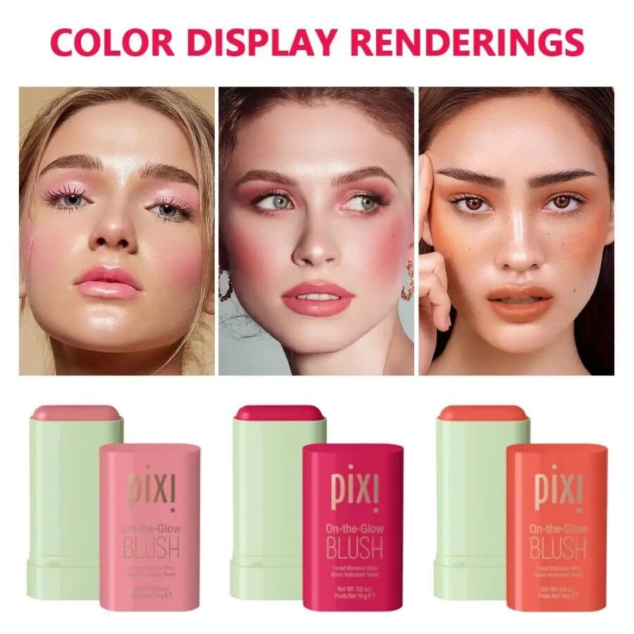 Pixi 3-in-1 Blush Stick - Cream Blush for Cheeks, Eyes and Lips, Waterproof and Long-Lasting - Image 3