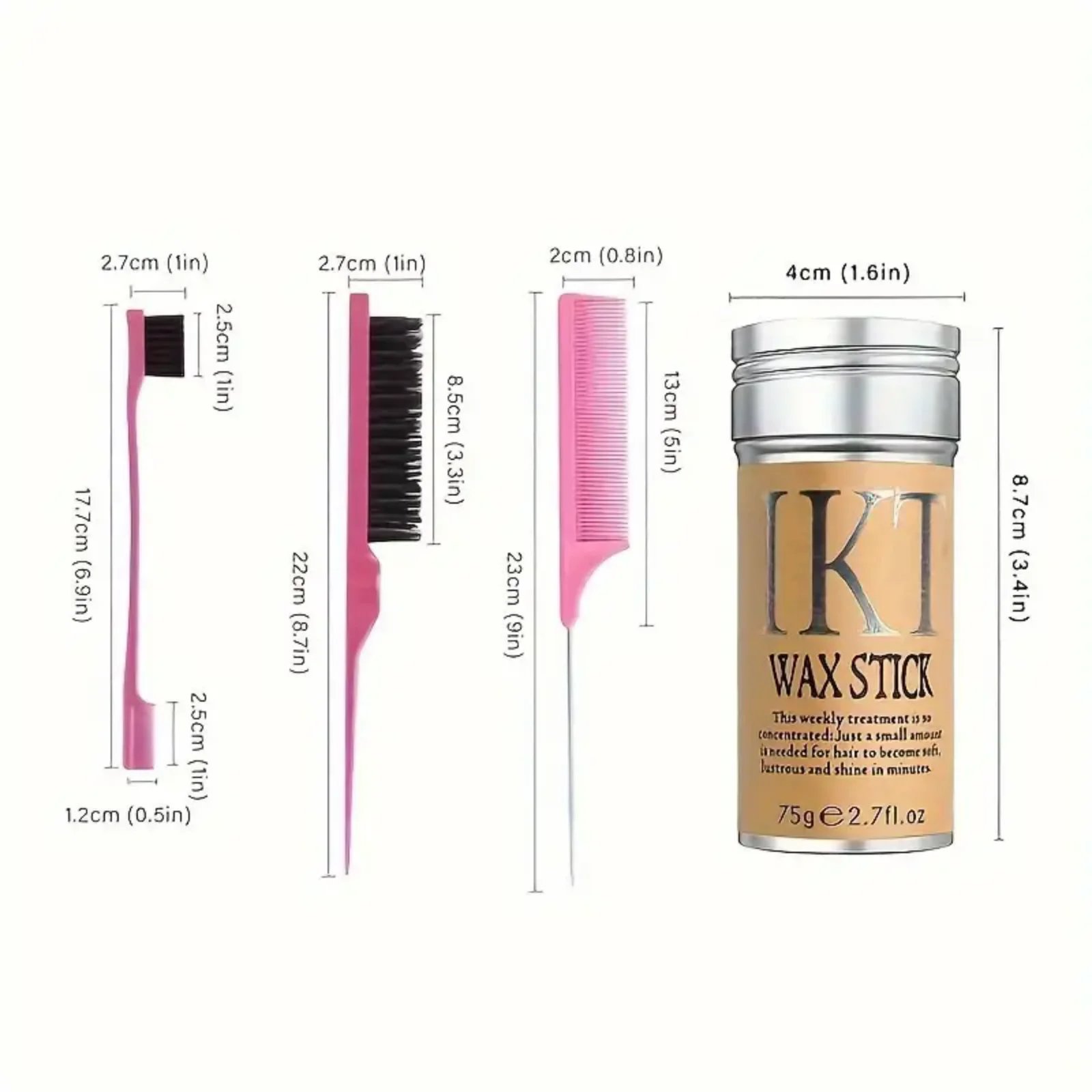 Hair Wax Stick For Kids Women with Slick Back Brushes Gel Pomade for Little Girls Toddler Flyaway Hair Wig Styling Accessories