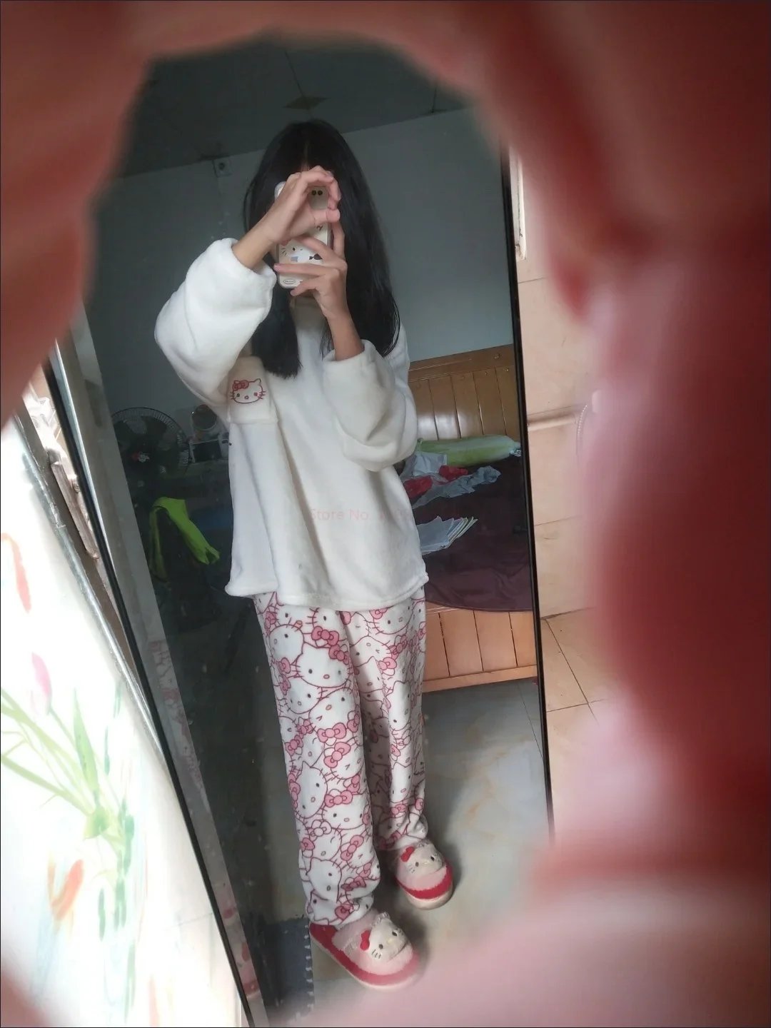 hot Sanrio Cartoon Japanese Hello Kitty Stuff Pajamas Female Flannel Winter The New Plus Thicken Velvet Sweet Keep Warm Pajamas