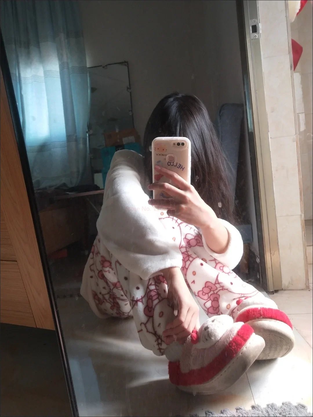 hot Sanrio Cartoon Japanese Hello Kitty Stuff Pajamas Female Flannel Winter The New Plus Thicken Velvet Sweet Keep Warm Pajamas