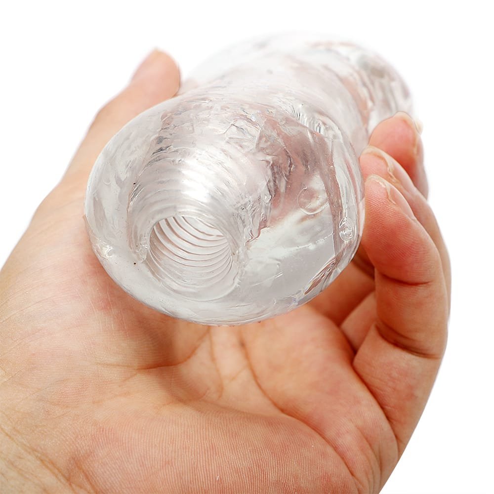 Convenient Ergonomic Transparent Soft Plastic Masturbator - Image 3