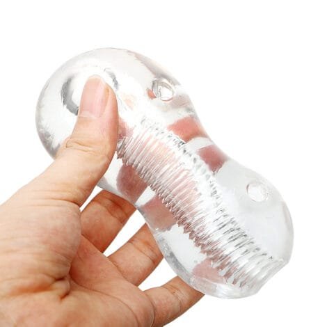 Convenient Ergonomic Transparent Soft Plastic Masturbator
