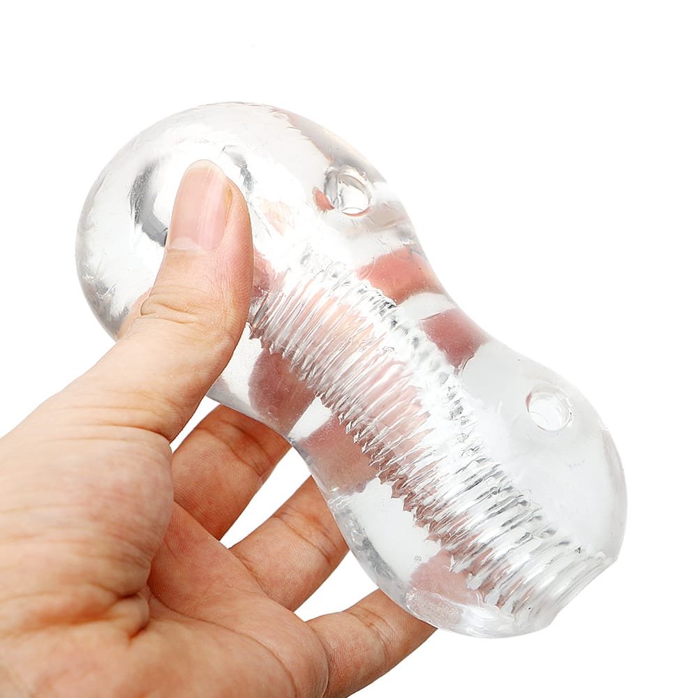 Convenient Ergonomic Transparent Soft Plastic Masturbator