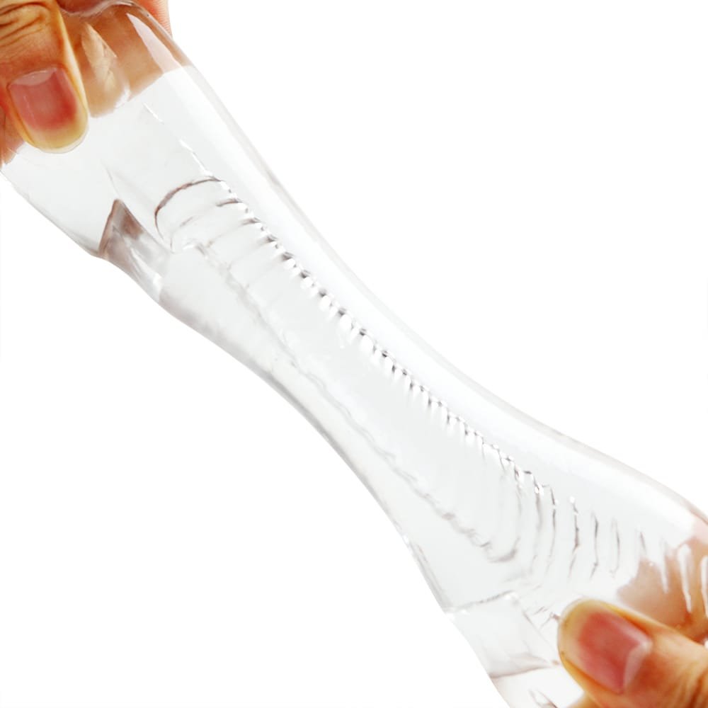 Convenient Ergonomic Transparent Soft Plastic Masturbator - Image 6