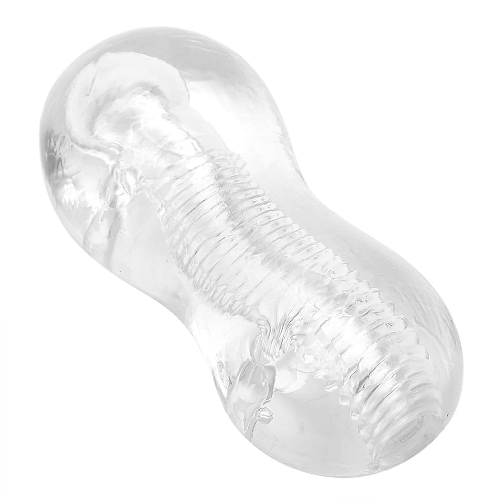 Convenient Ergonomic Transparent Soft Plastic Masturbator - Image 4
